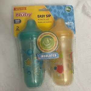 Nuby Kids Sippy Cup Set 6+ months- Yellow and Blue-NEW in original packaging.